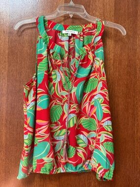 Rose & Olive Women’s ' Red Tropical Print Top